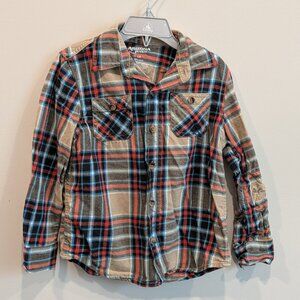 Arizona Jean Co. Plaid Flannel Button Down Shirt Size 6
